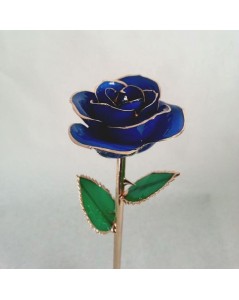Rose bleue et or 24k
