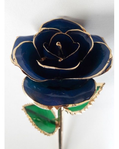 Rose en or 24k bleue
